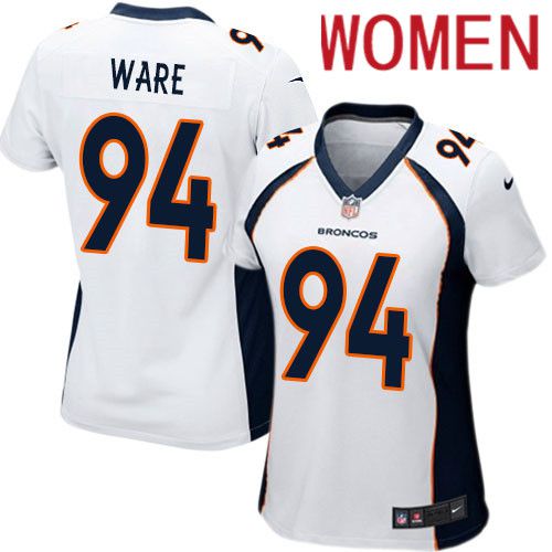 Women Denver Broncos 94 DeMarcus Ware White Nike Game NFL Jersey